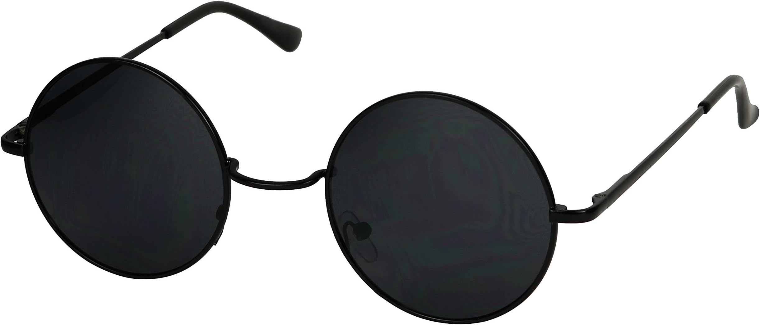 ShadyVEUNew Retro Round Hippie Classic Style Wire Frame Mens UV400 Womens Sunglasses (Black)