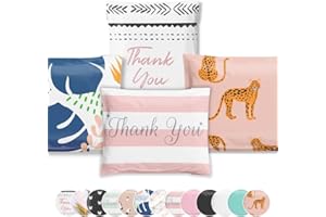 A LA MODE MAILERS TOPPED WITH STYLE. 10x13 Poly Mailers 100 Pack | Variety Sample Pack 1 | Reusable Shipping Supplies Envelopes | Plastic Small Business Clothing Packaging Mailing Bags | Sticky Self Seal Cute Pink Thank You Floral