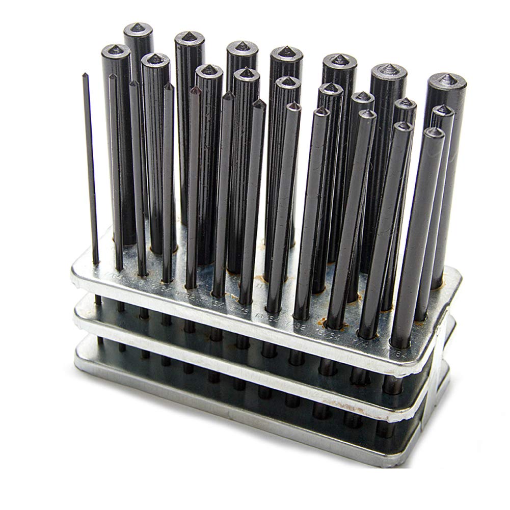 Chiloskit 28 pc 3/32" - 1/2" Transfer Punch Set Machinist Tools Punches Machinist Thread Kit
