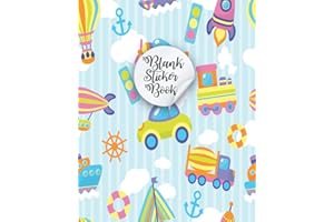 Blank Sticker Book: Transport toy Sticker Collecting Album Blank, My Sticker Collecting Album Boys, Blank Sticker Book Album (Car Blank Sticker Books) Toy Cars pattern cover, MEIN Sticker Sammelalbum