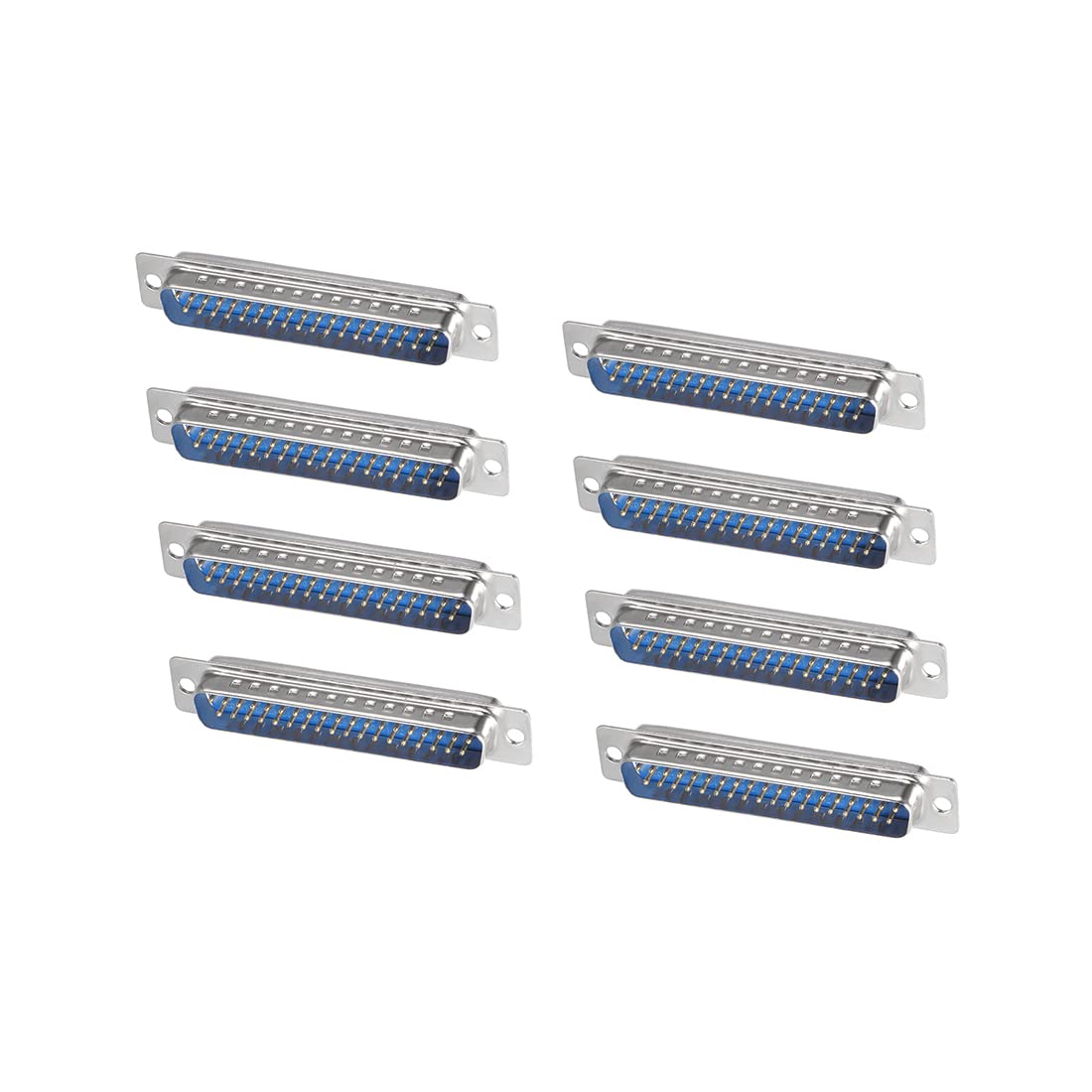 sourcing map D-sub Connector Male Plug 37-pin 2-row Port Terminal Breakout Solder Type for Mechanical Equipment CNC Computers Blue Pack of 8