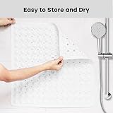 XIYUNTE Shower Mat Non Slip 53x53cm Anti Mould with Drain Holes White view 7