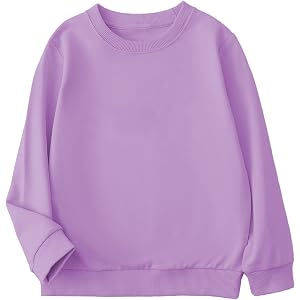 Goengmo Toddler Kids Sweatshirt Solid Color Cotton Pullover Crewneck Long Sleeve Tshirts Tops 2-12 Years