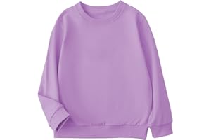 Goengmo Toddler Kids Sweatshirt Solid Color Cotton Pullover Crewneck Long Sleeve Tshirts Tops 2-12 Years