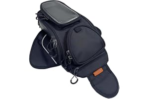 reygeak Motorcycle Tank Bag，Waterproof, with super magnetic thickened magnet Black 1680D PVC petrol tank bag, large window cell phone bag, suitable for Suzuki Kawasaki Honda Harley Yamaha.