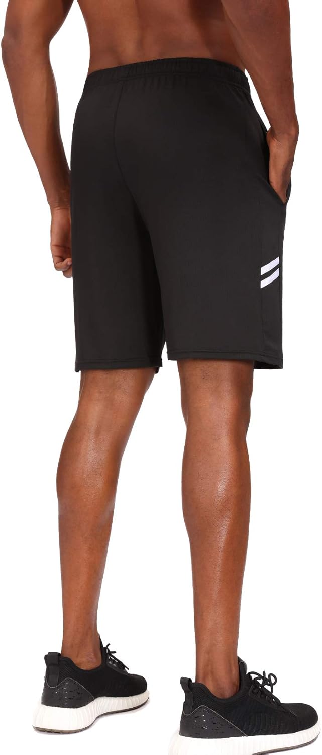 Runhit 3 Pack Athletic Workout Shorts for Men with Pocket 9 inch Men's Gym Running Basketball Shorts: Clothing