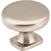 Jeffrey Alexander Belcastel 1 1-3/8" Diameter Mushroom Knob, Satin Nickel