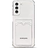 Tuokiou for Samsung Galaxy S21 5G Case Wallet Phone Cases Upgrade Slim Fit Card Slot Transparent Case Protective Soft Shockproof Clear Cases with Cute Card Holder for Galaxy S21 6.2 "(Clear)