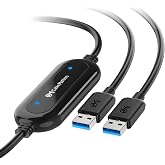 Cable Matters USB 3.0 Data Transfer Cable, USB Transfer Cable, 6.6ft | PC to PC, Easy Computer Sync Software Key Included, Works with Windows 11/10/8/7/Vista/XP, Compatible with PCmover
