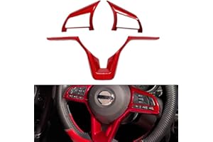ACCYPRO for Nissan Accessories Steering Wheel Trim Interior Decaration for Nissan Rogue Altima Sentra Kicks Leaf Versa (red)
