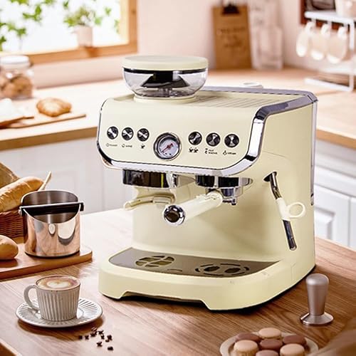 MIROX Espresso Machine 15 Bar, Coffee Maker With Milk Frother Steam Wand,  Built-In Bean Grinder, Combo Cappucc