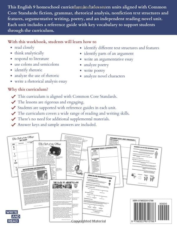 English Language Arts Homeschool Curriculum Workbook Grade 9: Rigorous and Engaging High School Curriculum for Homeschooling Families (English Language Arts Homeschool Curriculum Workbooks) English Language Arts Homeschool Curriculum Workbook Grade 9: Rigorous and Engaging High School Curriculum for Homeschooling Families (English Language Arts Homeschool Curriculum Workbooks) Paperback