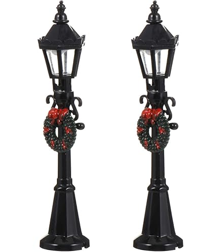 4 Pcs Mini Christmas Lamp Post Train Lamp Miniature Street Lamp Decorative Lights For DIY Dollhouse Village Pathway - 44