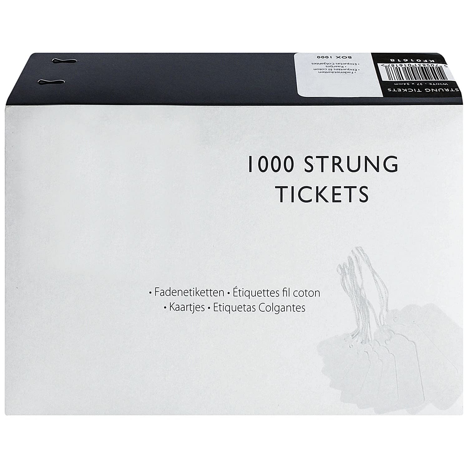 Q-Connect Strung Ticket 37x24mm White (1000 Pack)