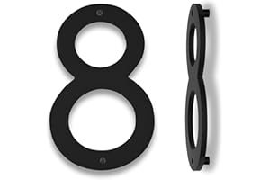 HOUSEDIGITS 10 Inch Modern Floating House Numbers for Outside, Large Black Address Number with Nails Kit & Template, Easy to Mount for Exterior House Address - Ideal for Garage Gates, Streets, and Farmhouses, Numbers for Address on House (Number 8)