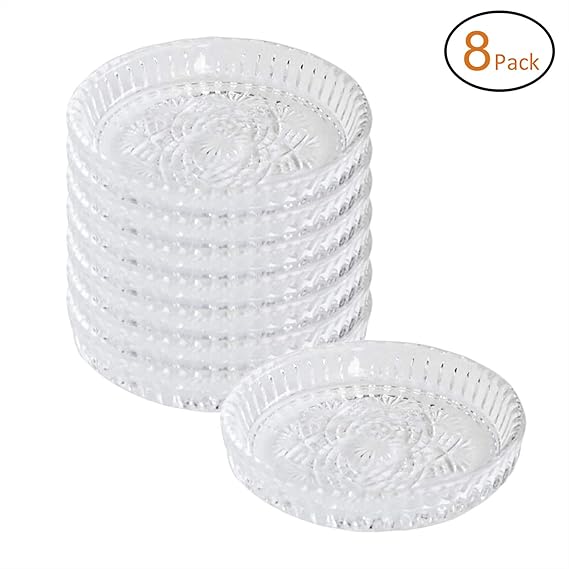 Crystal Clear Coaster Set 8 Circular Crystal Clear