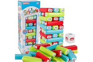 wonuu Timber Tower Block Stacking Game Colored Cartoon Plastic Building Blocks Board Educational Toy Game