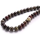 BEADIA Natural Dragon Blood Stone Round Loose Semi Gemstone Beads for Jewelry Making 6MM 61PCS