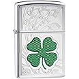 Zippo Clover Design Pocket Lighter, High Polish Chrome, One Size (ZO24699)