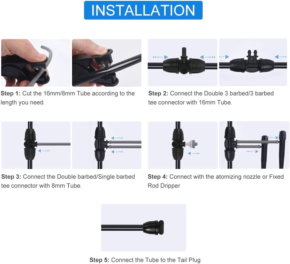 Drip Irrigation, Garden Irrigation System(70ft+35ft), DIY Plant Watering System, Distribution Tubing Hose, Saving Water Kit Accessories, Automatic Irrigation Equipment Set for Garden Greenhouse, Patio, Lawn : Garden & Outdoor