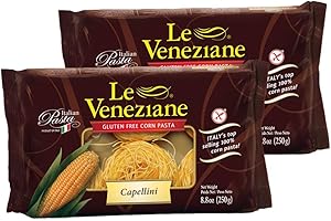 Le Veneziane Capellini- Gluten Free Pasta, 8.8 Ounce (Pack of 2)