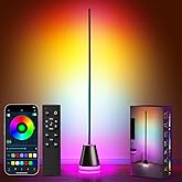 Keepsmile Smart RGB LED Corner Floor Lamp,172 LEDs Bright Standing Lamps for Living Room with APP and Remote,Modern Floor Lamp with Music Sync and 16 Million Colors, Ambient Lighting for Bedroom