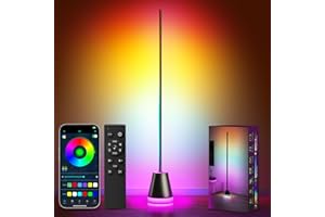 Keepsmile Smart RGB LED Corner Floor Lamp,172 LEDs Bright Standing Lamps for Living Room with APP and Remote,Modern Floor Lamp with Music Sync and 16 Million Colors, Ambient Lighting for Bedroom