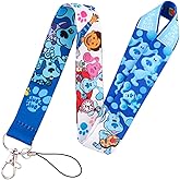 Blue Cartoon Dog Themed ID Holder Lanyard Keychain