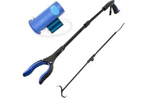 Hip Kit for Total Hip Replacement Prime Kit, Foldable Reacher Grabber Tool, Shoe Horn, Dressing Stick, Sock Aid, 3PC Knee Replacement Recovery Aids Grabbers for Elderly Grab Reaching Tool, Blue, Luxet