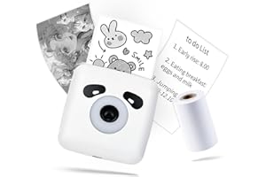 LFPERT Sticker Printer, TP6S Print Pods Mini Printer, Portable Bluetooth Sticker Maker Machine, Inkless Thermal Pocket Printers for Photos, Study Graphics, Notes, Journal, DIY & Gift Blessings -White