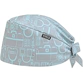 Medical Themed Scrub Caps for Men and Women with Buttons, Adjustable Helps Reduce Static Buildup Medical Hats, Durable and Breathable Surgical Caps with Sweatband for Long Hours