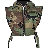 Novaorily Womens Causal Sleeveless Hooded Denim Vest Zipper Padded Vest Relax Fit Jean Vest Outwear Cropped Vest Jacket