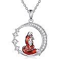 LUHE Animal Necklace Gifts 925 Sterling Silver Cute Pet Pendant Necklace Jewelry Gifts for Women