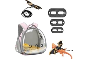 Hcupet Travel Backpack Carrier with Harness and Leash Set,Lizard Backpack Carrier,Space Capsule Clear Bubble Window Astronaut Reptile Carrier Backpack,Bearded Dragon Leash,Airline Approved