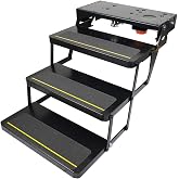 Kwikee 25 Series Triple 12V Electric RV Step Assembly, 8" Rise, 300 lbs. Heavy-Gauge Steel, Logic Control Unit, Power Switch Kit, Anti-Slip Steps, Travel Trailers, 5th Wheels, Campers - 3658373