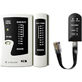 VCELINK RJ45 Ethernet Cable Tester, for Mid Span/End Span, CE-EMC Certified | Detects Power Over Ethernet Status for Mid Span/End Span, Compatible for RJ45 RJ11, Certified by CE-EMC and RoHS 2.0