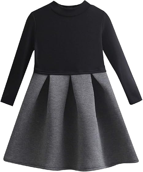 Amazon しあわせ倉庫 ワンピース 女の子 キッズ 長袖 子供服 秋 冬 発表会 お食事会 誕生日会 ブラック 1 ワンピース チュニック 通販