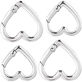 Isslly Heart Carabiner, Zinc Alloy Heavy Duty Heart Shaped Keychain Clip, Carabiner Clip for Camping, Hiking, Fishing