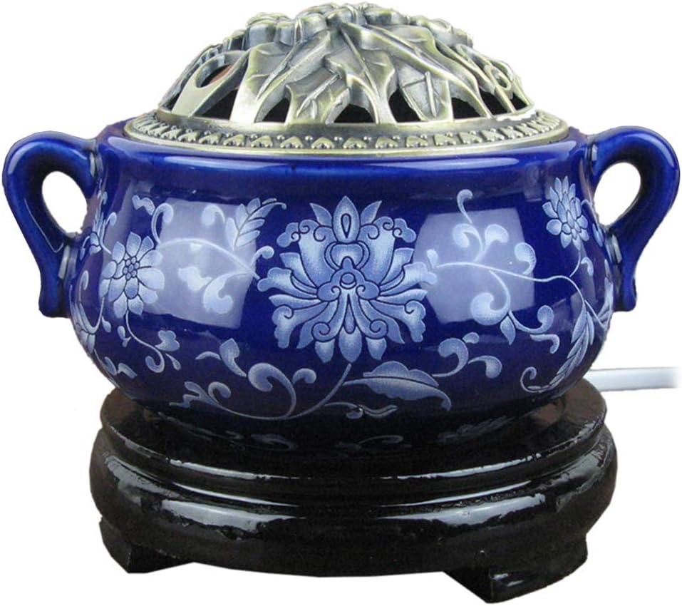 Ceramic Home Decration Incense Sticks or Burner Porcelain Incense Holder,Censer Aroma diffuser with Adjustable Timer,Daily Aromatherapy Necessities for Office