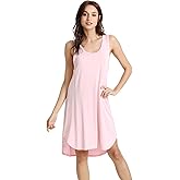 WiWi Womens Cooling Nightgowns Bamboo Viscose Sleeveless Sleep Shirts Super Soft Tank Night Dress Plus Size Sleepwear S-4X