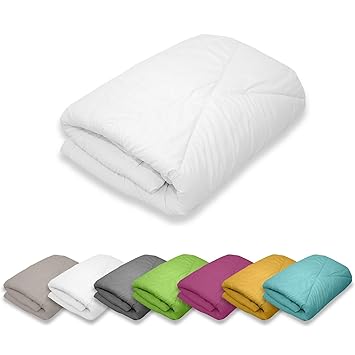 WOMETO Microfaser Sommer Steppbett 135x200 weiß - Camping OekoTex samtweich