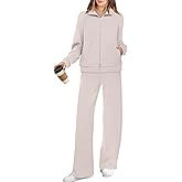 XIEERDUO Women's 2 Piece Lounge Sets Full Zip Up Sweatsuit Wide Leg Tracksuit Workout Outfits Fashion Airport Wear