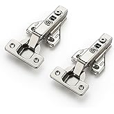 Ravinte Full Overlay Cabinet Door Hinges,105 Degree,2 Packs 1 Pair | Satin Nickel, Soft Close Motion, Concealed Cabinet Fit, Solid Adjustable Kitchen Cabinet Hinges, for Face Frame Cabinet