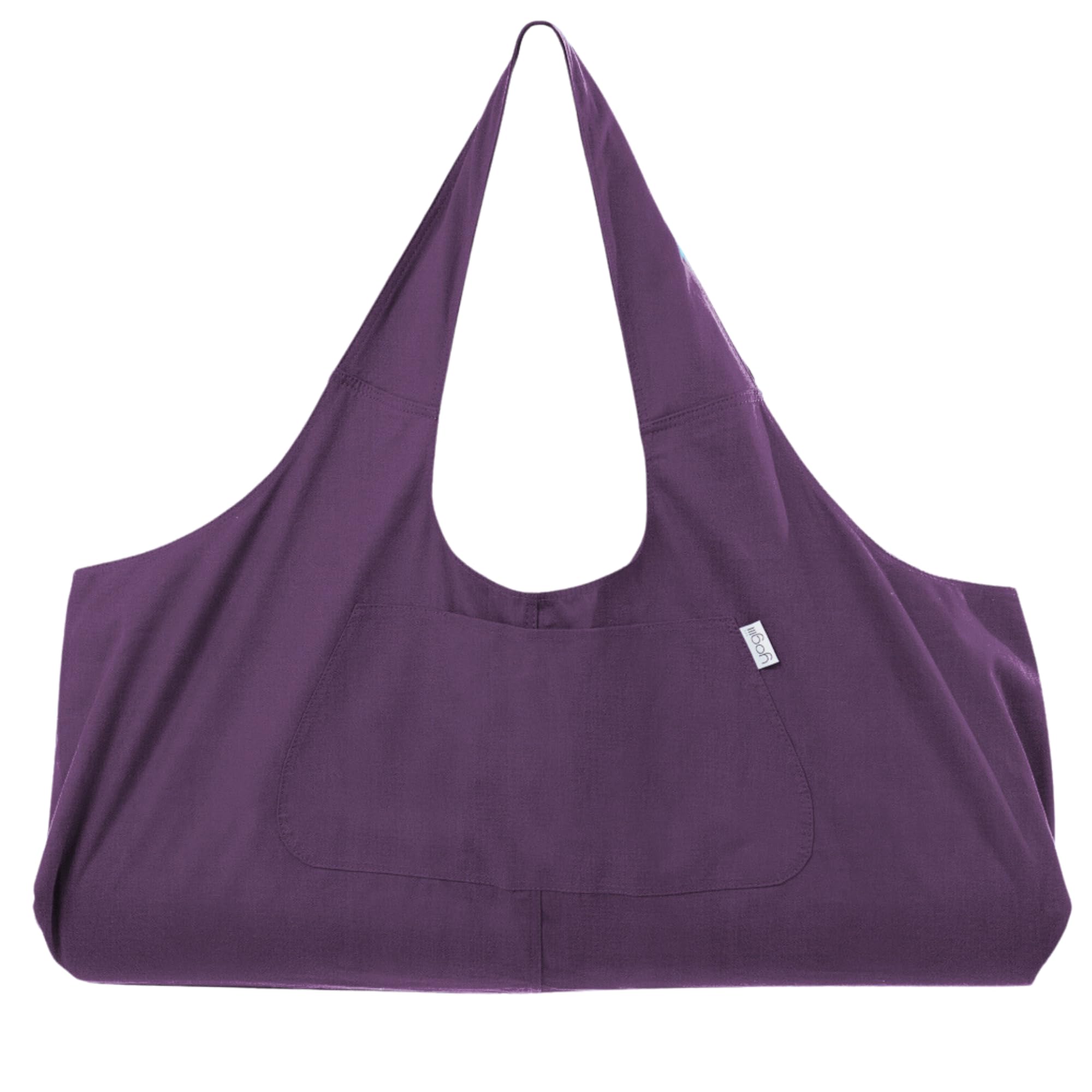 Yogiii Yoga Mat Bag | YogiiiTotePRO: The Large Yoga Bag for Yoga Mat and Blocks | Stylish Canvas Tote Bag with Side Pocket for All Your Essentials | Fits Most Mats, Imperial Purple