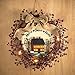 Pre-Lit Primitive Country Rustic Rattan Burlap Home Sweet Home Lighted Wreath, Red