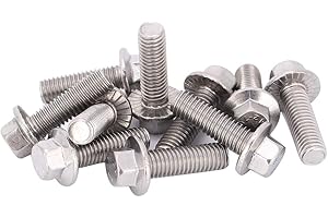 10pcs M8 304 Stainless Steel Hex Flange Screws Bolts Fasteners(M8*25)