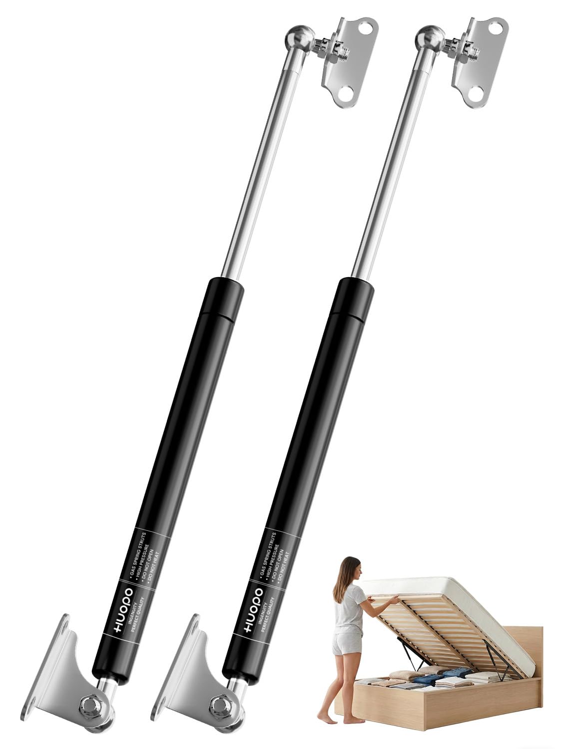 Photo 1 of HUOPO 30 inch Gas Struts for Heavy Lid, 80lb/245N Lift Support Strut for RV Bed, Basement Door, Snowmobile Trailer Cover, Floor Hatch, Heavy Duty Shocks Spring with Mounting Brackets, 2 Pack