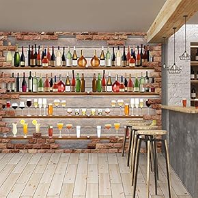 Wall Mural Wine Glasses and Bottles on The Cabinet Removable Self-Adhesive Large Wallpaper - 66x96 inches