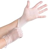 REAL ACCESSORIES New Clear Vinyl Gloves Medium 100pcs Powder Free Box view 2