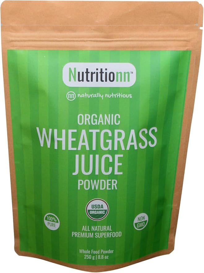 Organic Wheatgrass Juice Powder by Nutritionn 100 Pure Premium